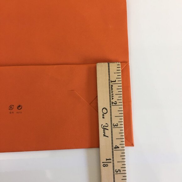 Hermes Shopping Bag 16.75 x 10.75 x 3.75 in Orange Paper Gift Bag Authentic - Picture 14 of 16